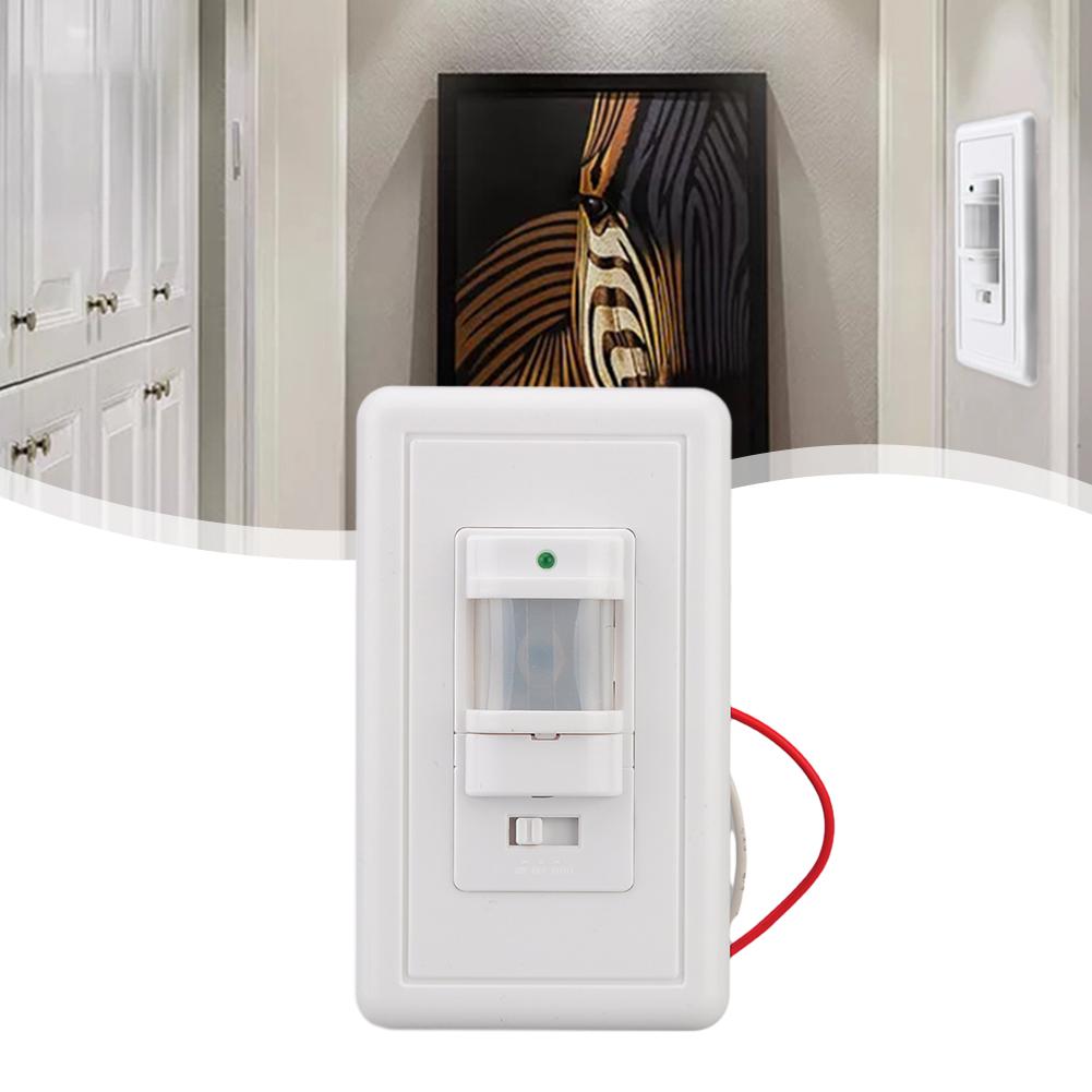 Wall Mounted Motion Sensor Switch with US PIR Infrared Automatic Light Activation for Energy Saving and Security