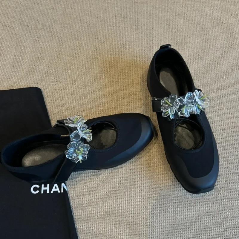 Fashion Ballet Sport Style Flat Bottom Mary Jane Shoes One Strap Polyurethane Insole Rubber Outsole Adult Casual Shoes
