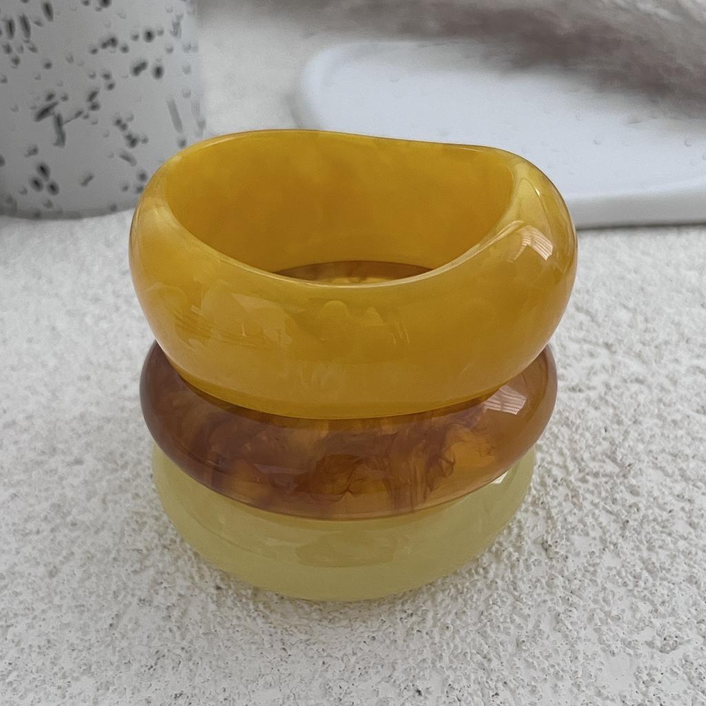 SHIXIN New Fashion Orange Yellow Resin Acrylic Thick Bangle Bracelets for Women Punk Irregular Large Wide Bangle Lady Jewelry