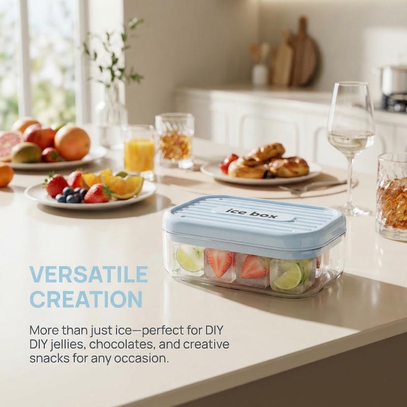 Tray with Lid 6 Grids Silicone Mini Mold Easy Release Freezer Ice Mould for Cocktail Kitchen Bar Use