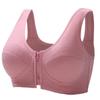Soft Cotton Zip-Front Wire-Free Bra for Middle-Aged and Elderly Women, Plus Size