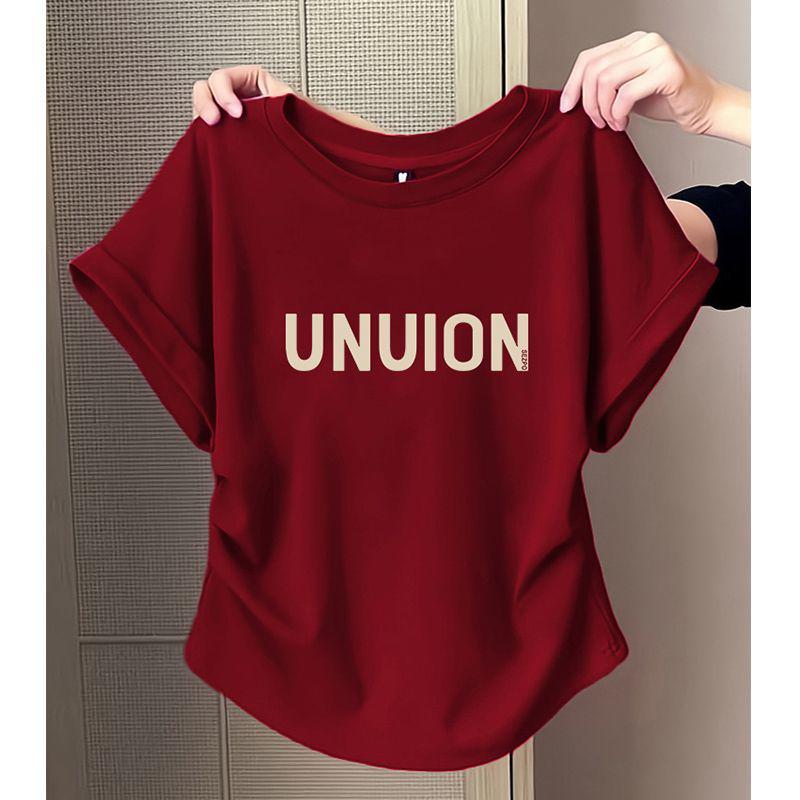 Women s 2026 Fashion: Heavyweight 240G 100% Cotton Irregular Round Neck T-Shirt S
