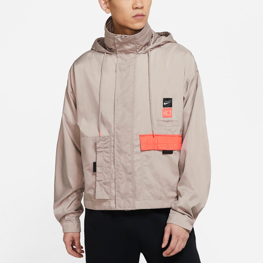 Nike KD Swoosh Embroidered Woven Basketball Jacket Men Outerwear Khaki CV2404-245