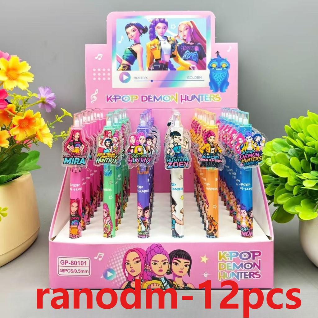 Various styles of K-POP gel pen Demon hunter pressing 0.5mm black ink Acrylic patch high-value student stationery