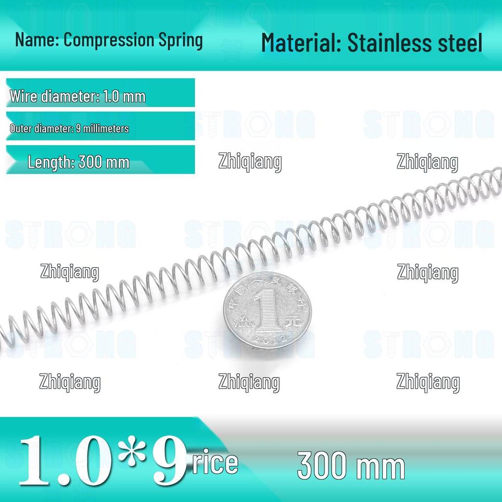 304 Stainless Steel Compression Spring – 300mm Long, High Elasticity, Shock Absorption, Customizable