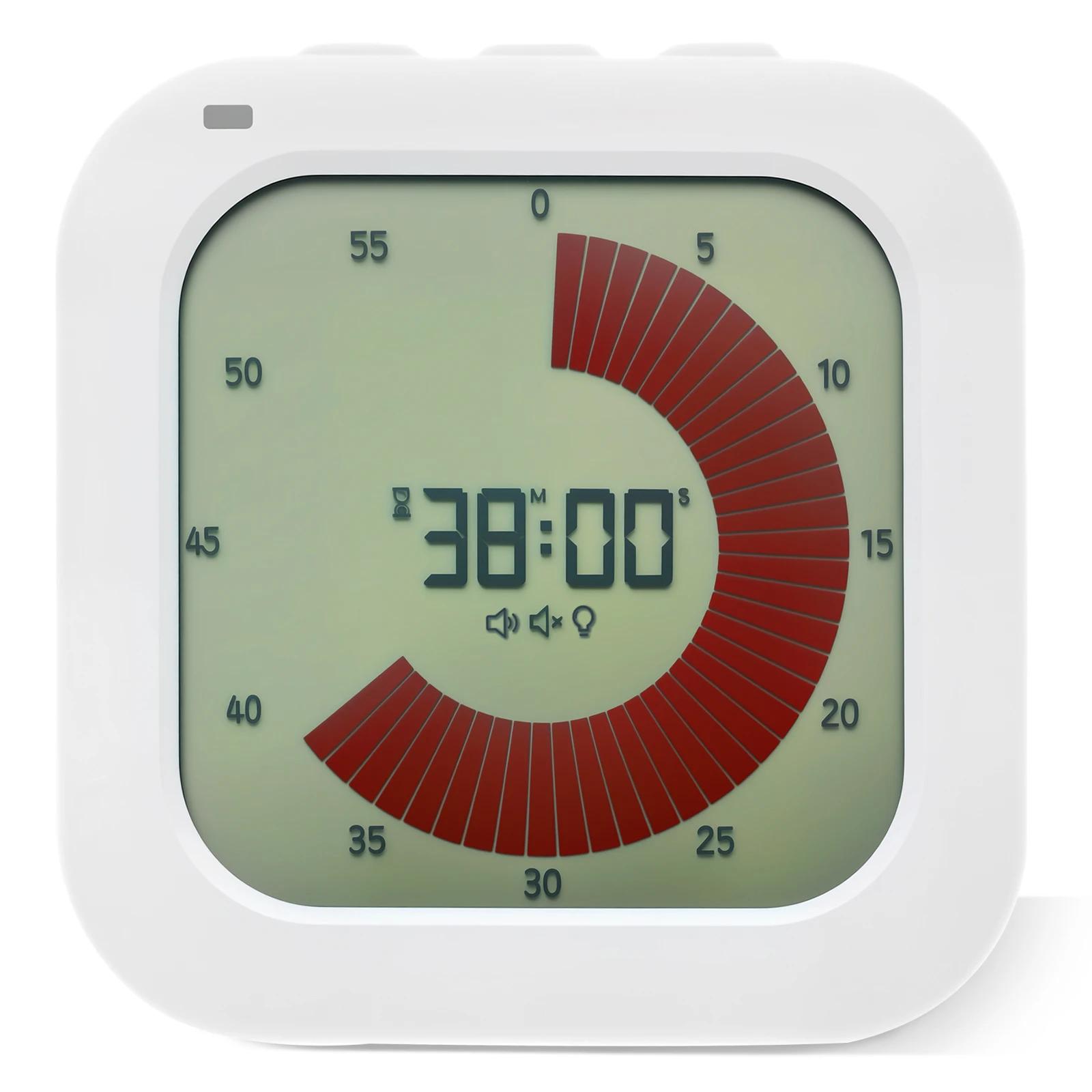 

Digital Kitchen Timers 60 Minute Countdown Visual Timer 3 Alarm Modes Classroom Timer Manage Tool for Study Cooking Shower Fitn белый
