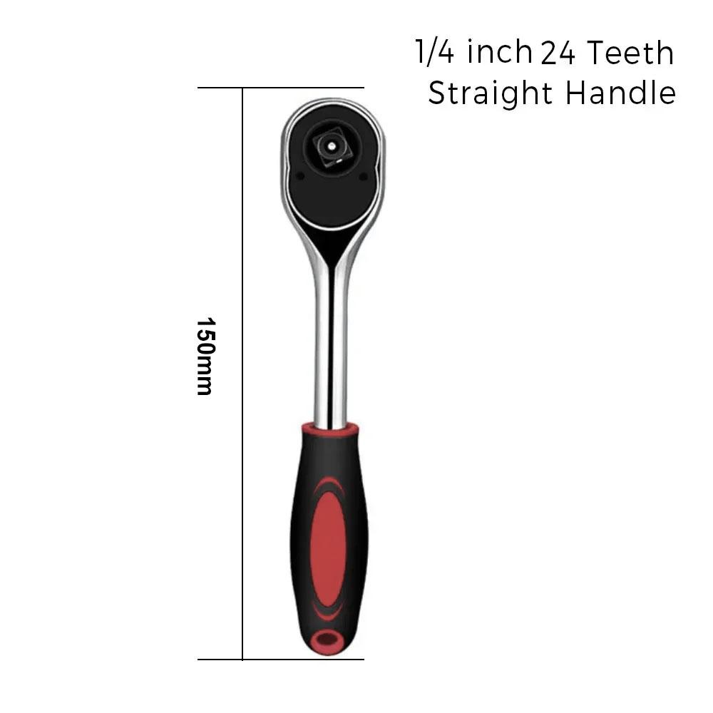 1/4 Inch Ratchet Wrench 24 Tooth Drive Ratchet Socket Wrench Tool Multi-function DIY Bicycle Motorcycle Car Hand Tools