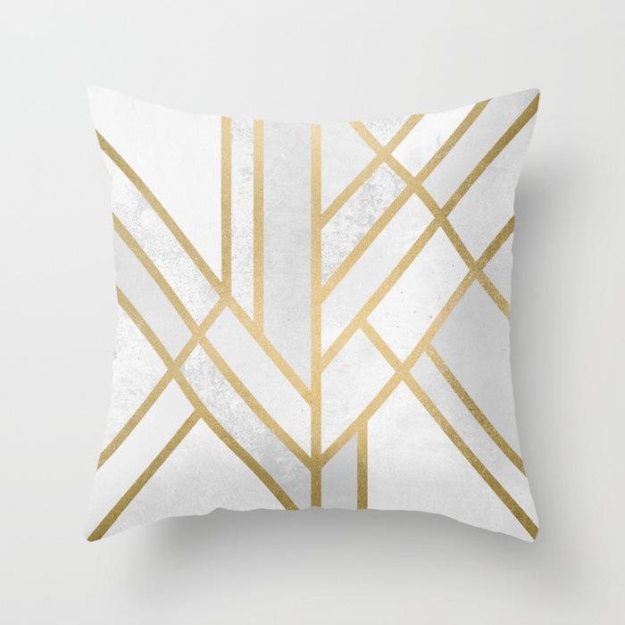 20 New Pink Marble Geometric Pillowcase Marble Velvet Sofa Cushion Cover