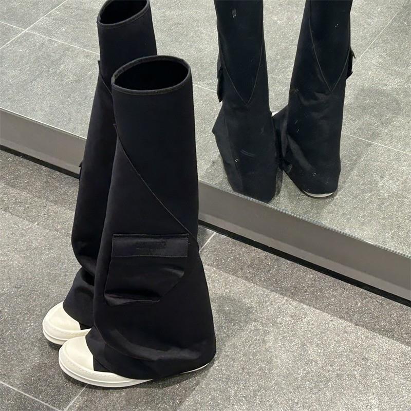 

European and American style pants over the knee boots spring 2025 new trend pocket thin boots versatile outer wear fashion boots 40 чорний