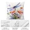 Watercolor Dragonfly Cushion Cover Soft Plush Fabric DoubleSided Printed Cushion Covers for All Seasons Modern HomeDecor Gift