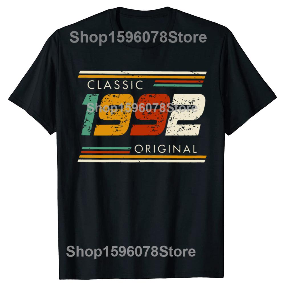 Graphic Birthday Gift Short Sleeved 33 Years Old Born In 1992 Shirt 33th Birthday Summer Tshirt Retro Vintage 1992 Tshirt