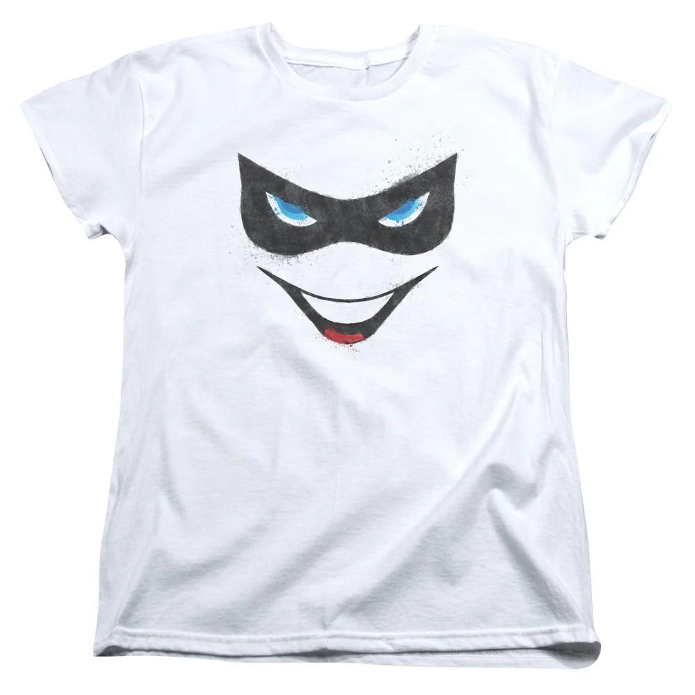 

Batman Harley Face Womens T Shirt White Officially Licensed S