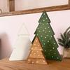 Yousheng 3 Pcs Christmas Tree Wooden Signs Table Decor Rustic Freestanding Xmas Tree Wood Block Sign for Winter Holiday Mantel Shelf Tabletop Tiered