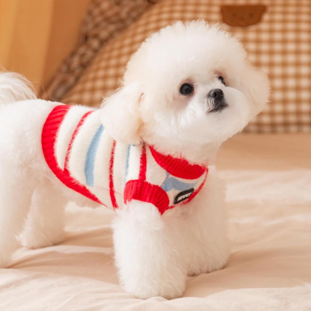 Cozy Striped Faux Mink Sweater for Small/Medium Dogs & Cats - Autumn/Winter Pet Apparel