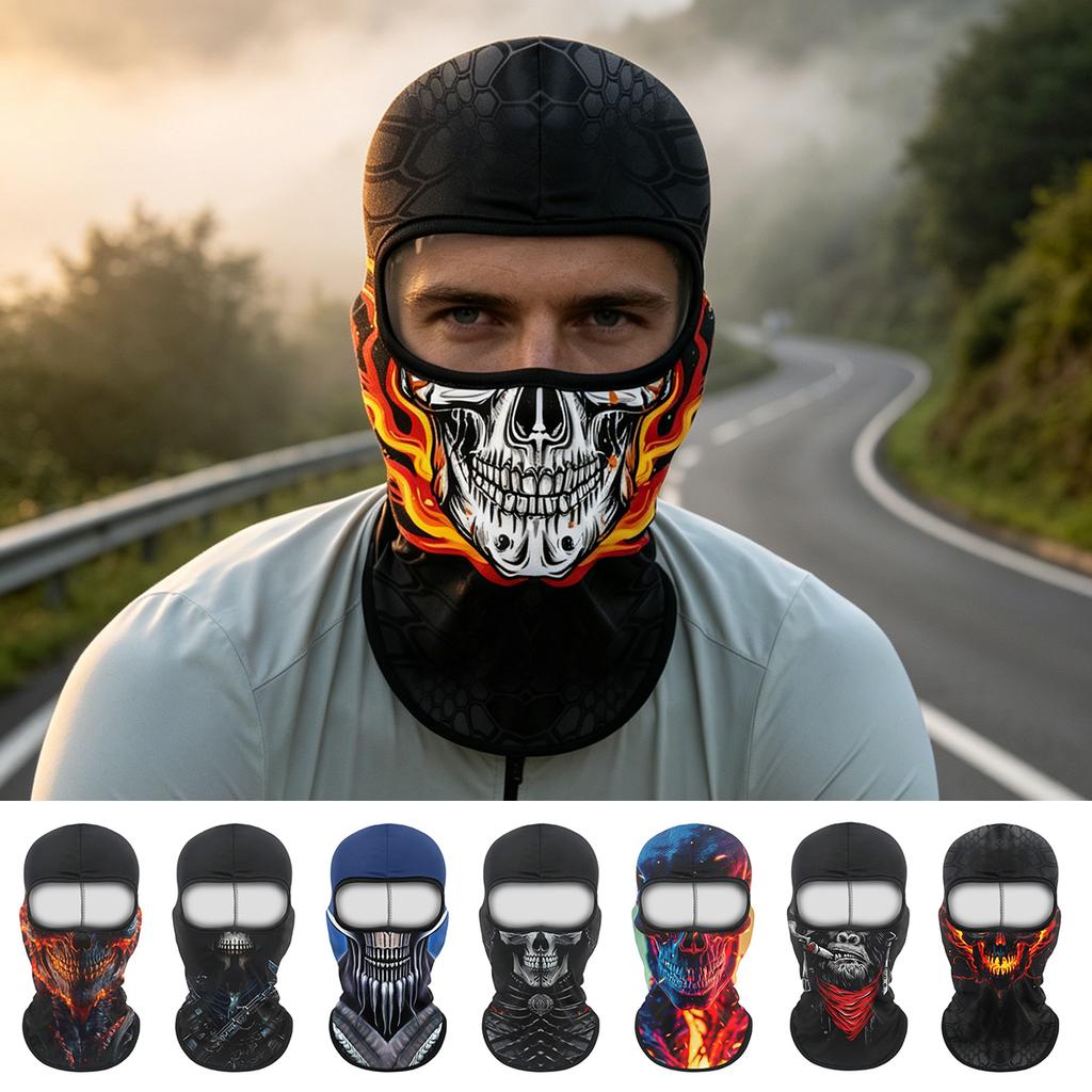 Balaclava Helmet, Animal Skull Pattern Sun UV Protection Face Mask, Lightweight Breathable Neck Gaiter for Motorcycle Cycling