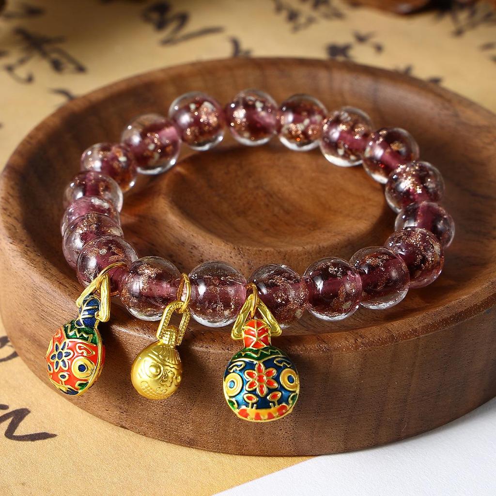 Gold Foil Glazed Devouring Beast Women's Luminous Bracelet