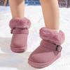 Girls Snow Boots Simple Furry Hairy Winter Boots for Children Warmth Outdoor Kids  Plush Boots Ankle Non-slip Versatile