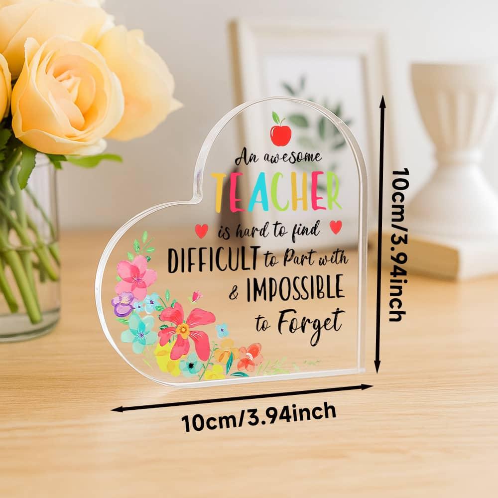 "An Awesome Teacher" Desk Sign. A charming, hard-to-forget gift for Teacher's Day or thank yous.