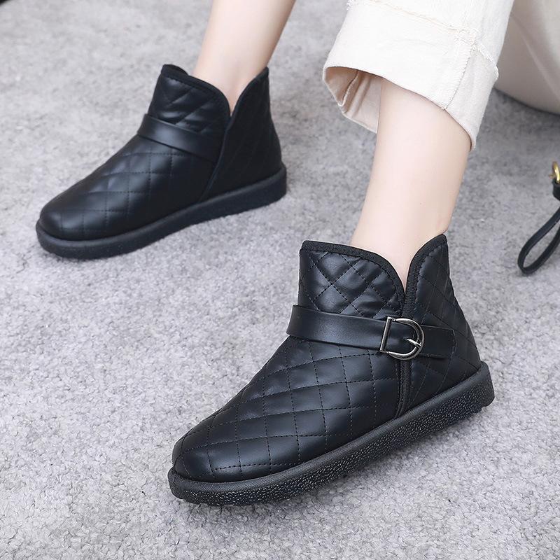 Women's Winter Casual Platform Snow Boots Faux Fur Lined Walking Short Booties Shoes Comfortable Fuzzy PU Leather Non-Slip Warm Ankle Boots for Women