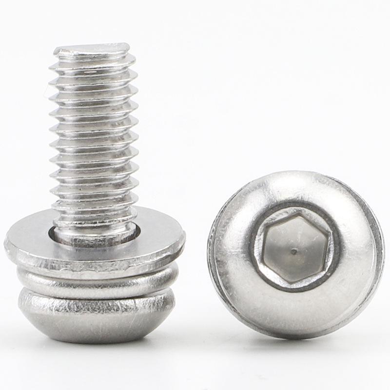 Hexagon Socket Pan Head Combination Screw - 304 Stainless Steel (M4/M5/M6/M8)