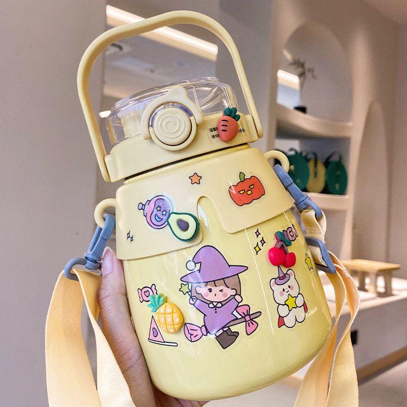 316L Large-Capacity Thermos Cup for Students, Cute and Creative Big Belly Cup, Popular Online Water Cup, Dual-Use Children's Cup