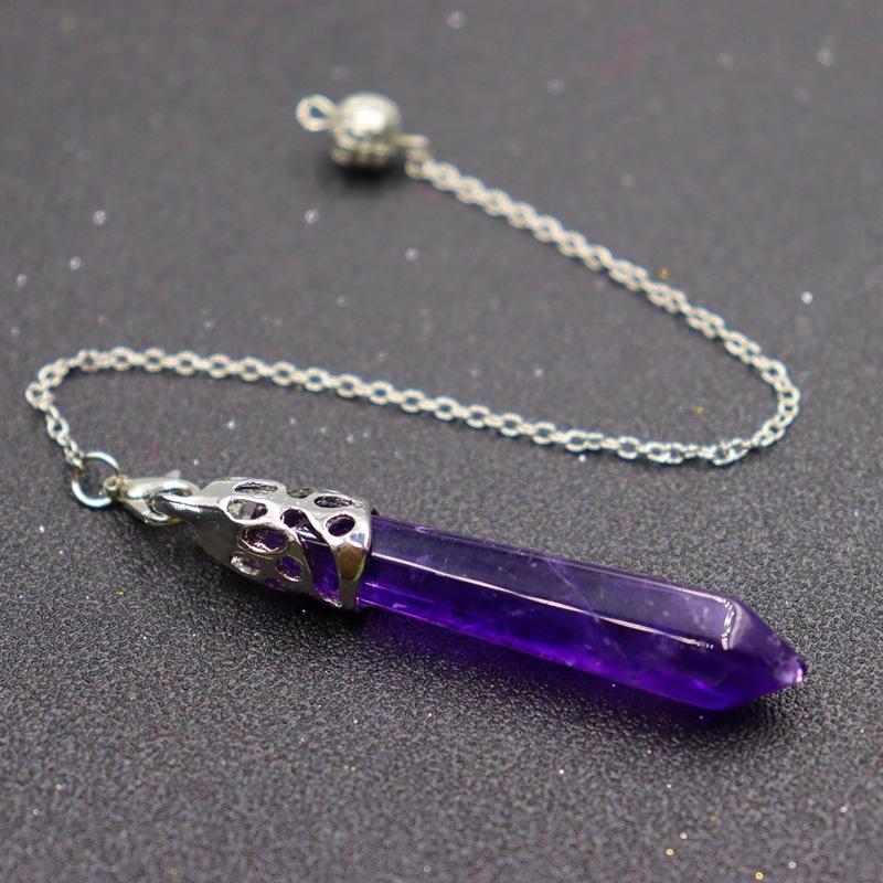 1 pz Pendolo Esagonale in Pietra Naturale per Radiestesia Wicca Pilastro di Cristallo Appuntito Pendoli Semplici Pendolo Reiki Amuleto