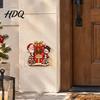 Christmas Hanging Ornaments Door Ornament Wooden Wall Mounted Festive Sign 2D Holiday Gift for Family Flat Art Home Entrance Decor Santa Claus