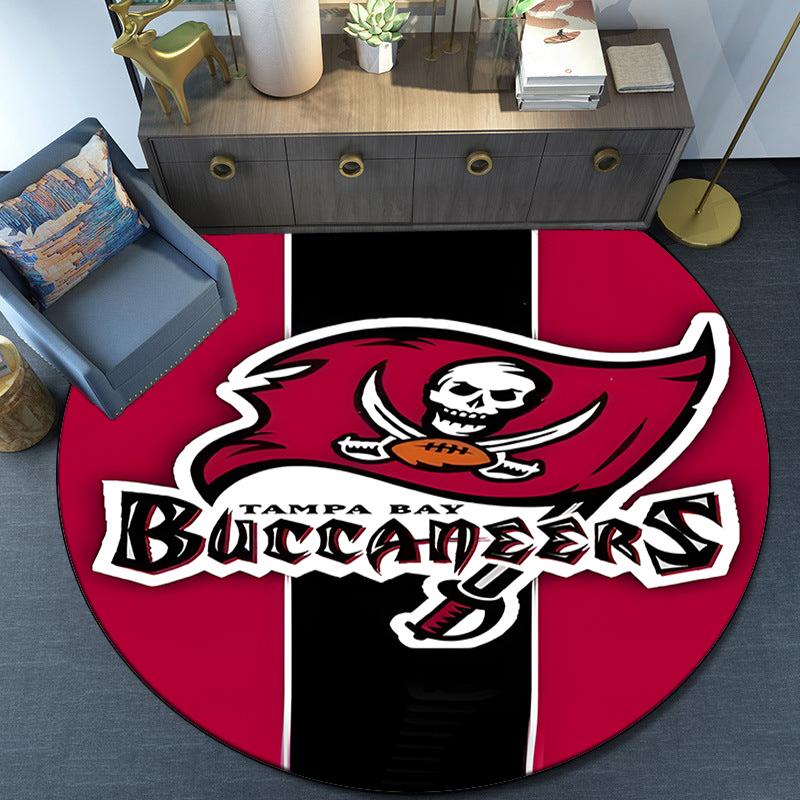 Tampa Bay Buccaneers Logo Round Rug for Livingroom,Bedroom, Palyroom, Chair Rug, Area Rug, Circle Carpet, Large Size Fan Christmas Gift