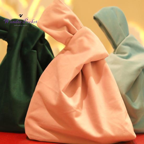 Frauen Samt Handgelenk Handtasche Knoten Kleine Mode Make-Up Geld Karte Lagerung Beutel
