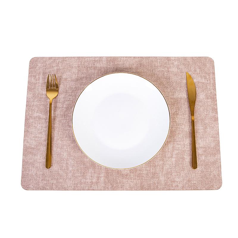 Nordic Minimalist Double-Sided Leather Placemat - Creative PU, Waterproof, Heat-Resistant.