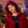 Fairy Hooded Cloak Renaissance Medieval Cosplay Costume Adults Velvet Wizard Witch Cape for Halloween Christmas Cosplay Party