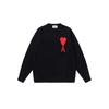 Heavyweight Knit Sweater Women Men Couple Round Neck Long Sleeve Loose Fit Small Heart Detail Street Style Winter Wear