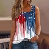 Square Collar Tank Top Women Print Tank Tee Casual Loose Fit Sleeveless Shirt