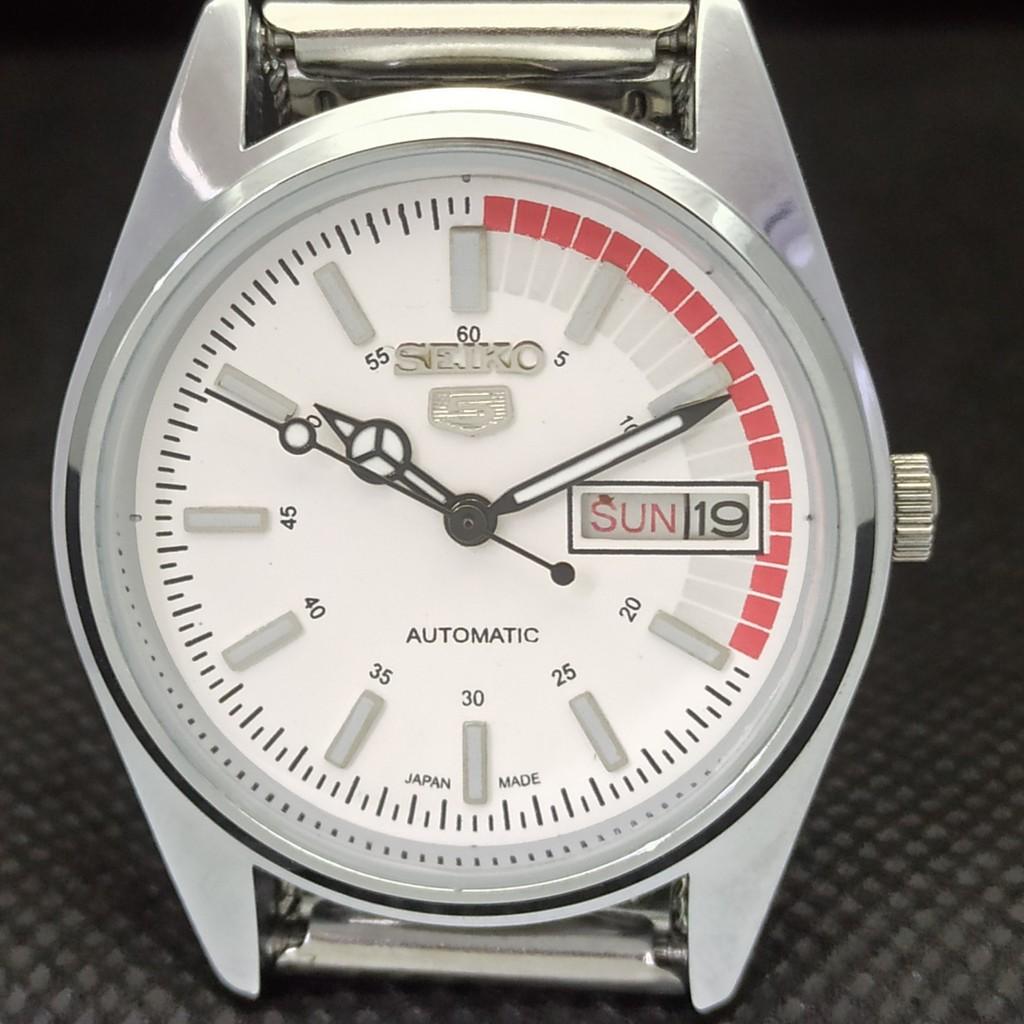 REFURBISHED VINTAGE SEIKO 5 AUTOMATIC JAPAN MENS D/D WHITE WATCH 528-a277005-7 Seikoa277005