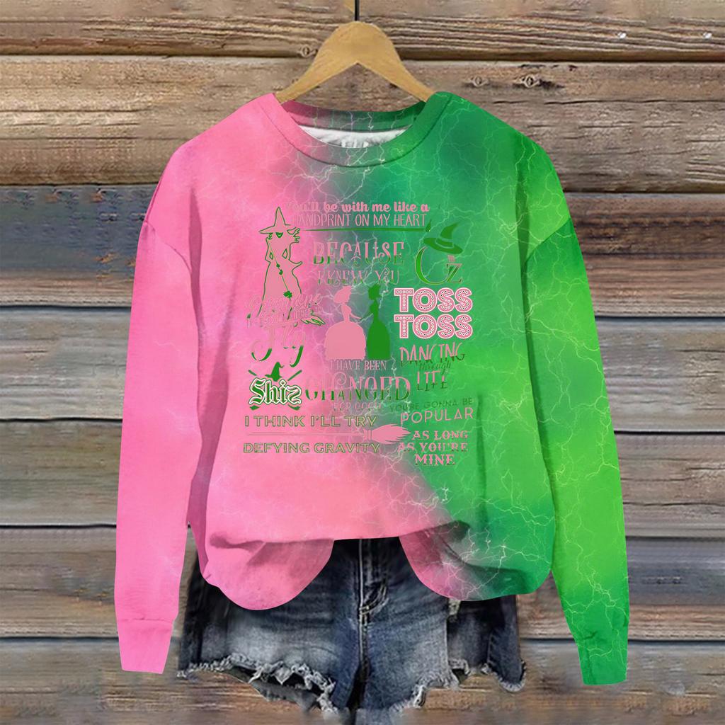 Women's Loose Comfortable Casual Fashionable Character Printing Round Neck Long Sleeved Sweatshirt