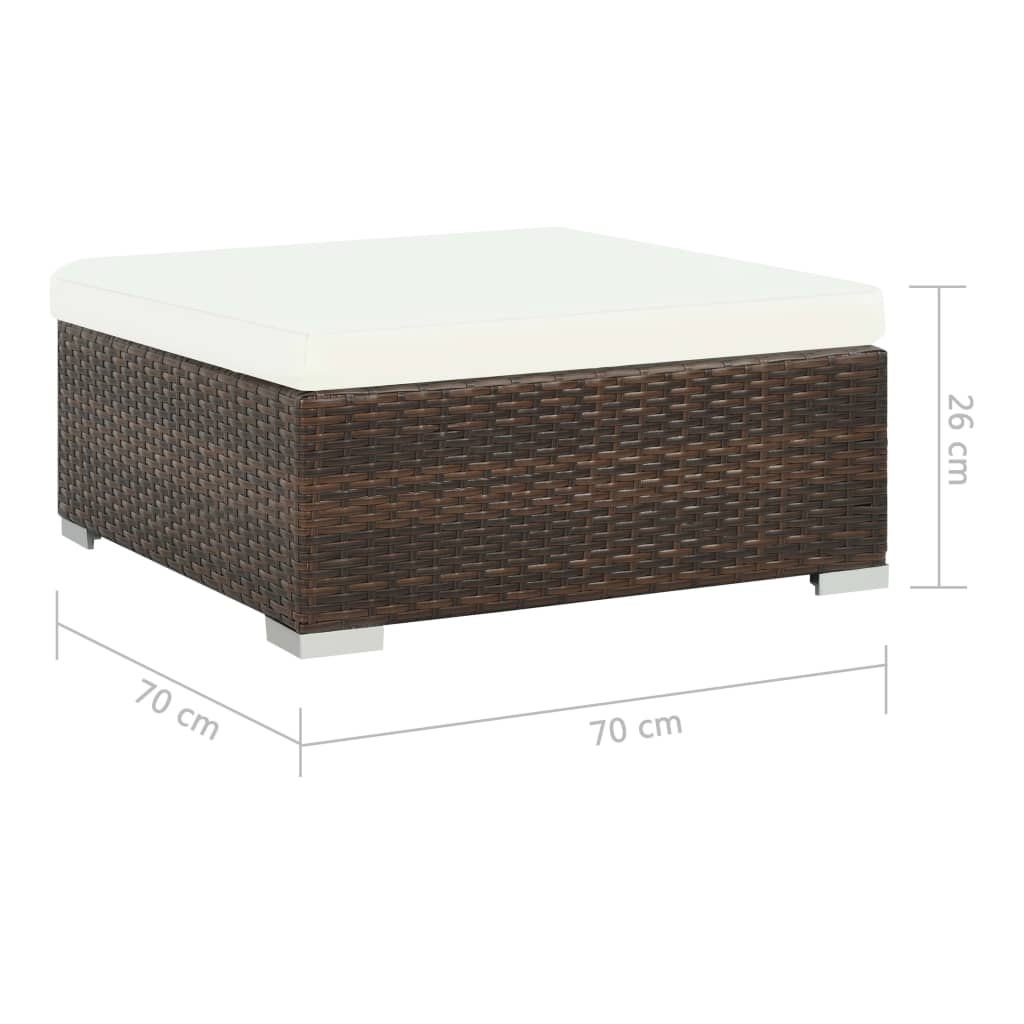8 piece Garden Lounge Set with Cushions Poly Rattan Brown
