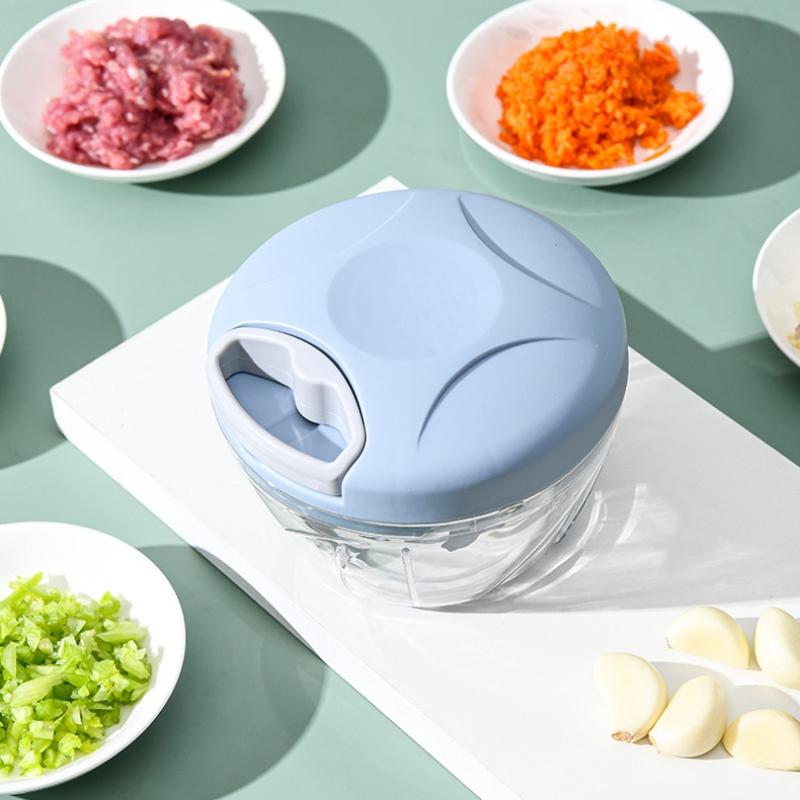 500/900 ml Repkvarn Grönsaksskärare Köksvitlöksdragare Hackad Vitlök Chili Fruktpuré Vitlöksblandare Roterande Matberedare