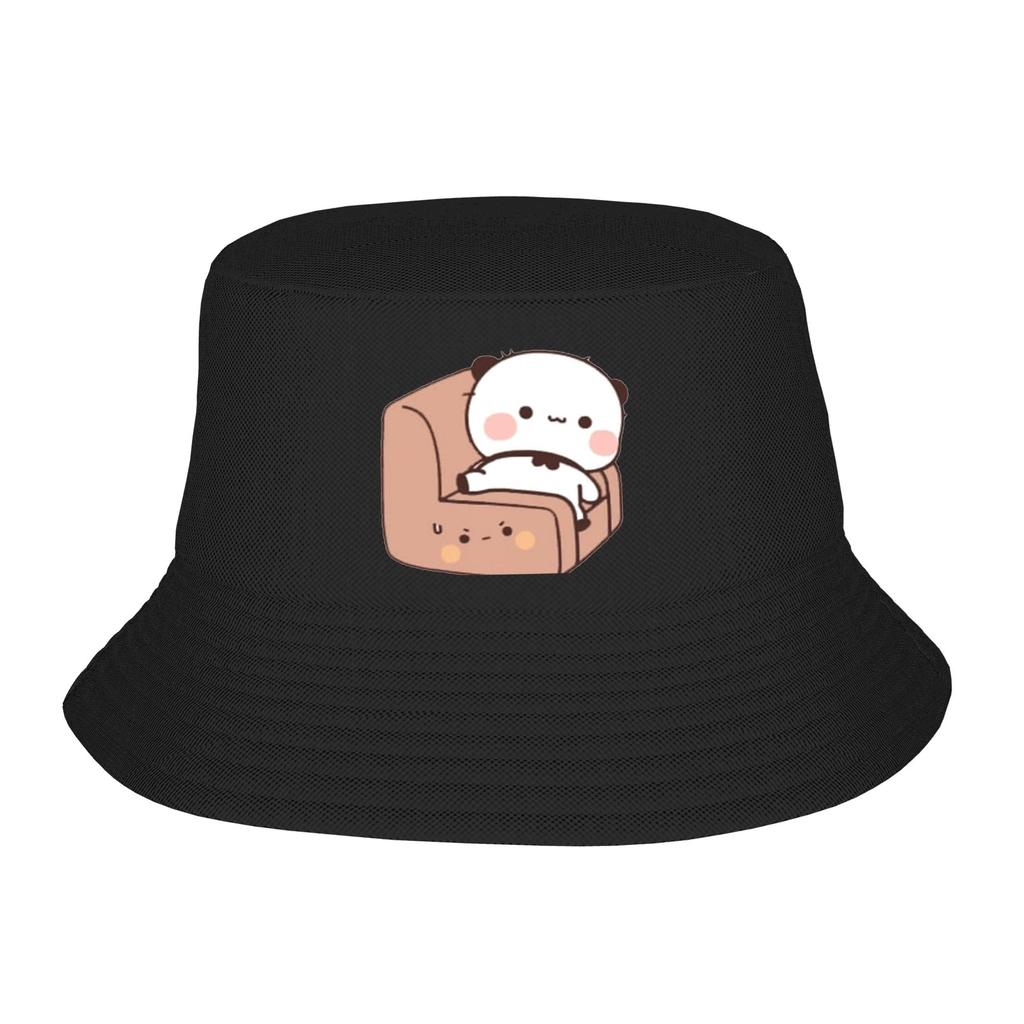 DuDu Bear and BuBu Panda Halloween Bucket Hats Summer Travel Headwear Stuff Kawaii Fishing Cap for Camping Teen Ispoti Hat