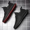 Summer Casual Mesh Breathable Men's Shoes Versatile Soft-soled Sports Running Shoes Hollow Black Trendy Shoes Men