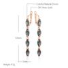 Geometric Colorful Natural Zircon Long Dangle Earrings For Women Accessories  Rose Gold Color Daily Fine Jewelry
