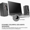 Computer Speakers, PC Speakers Stereo Sound USB Powered Multimedia Speakers with Colorful LED Light (Two-Pack)