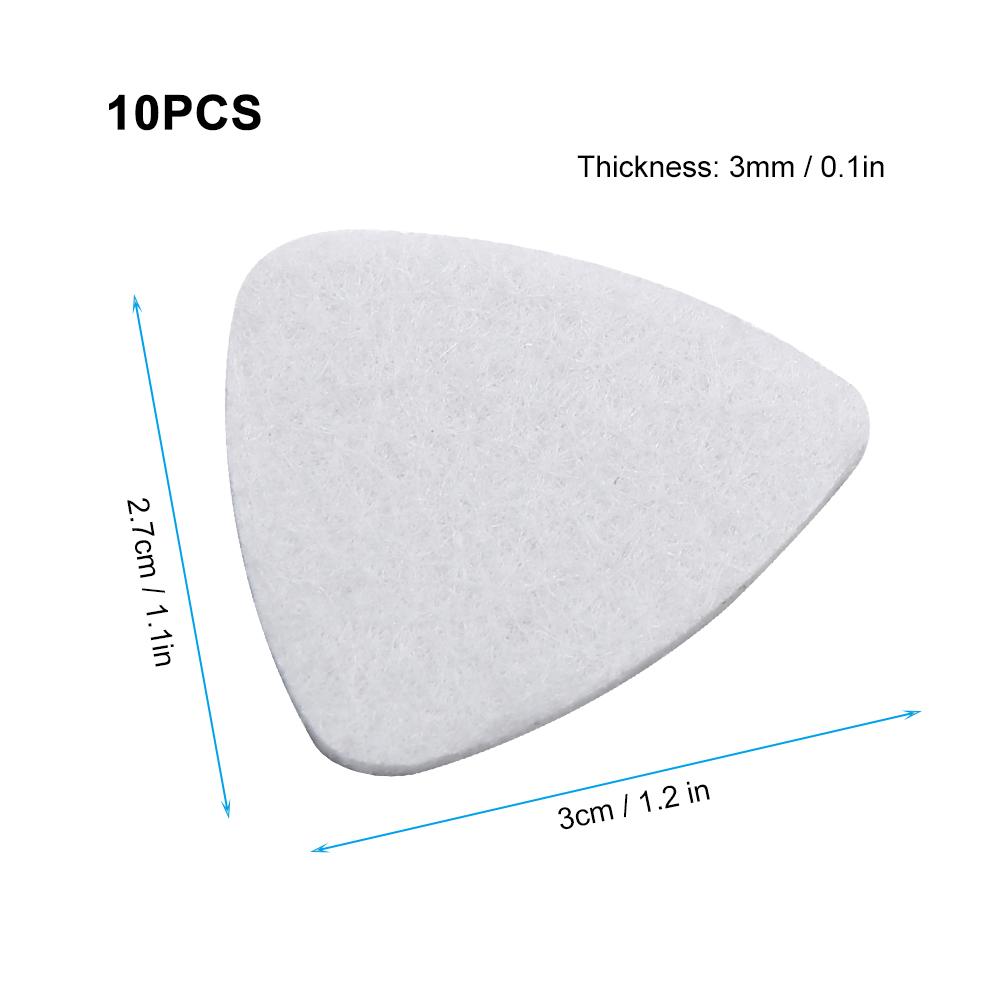 10Pcs High Quality Wool Felt Picks Plectrums 3mm for Guitar Ukulele(Black)