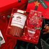 Christmas Gift Set with Red Thermos and Bouquet