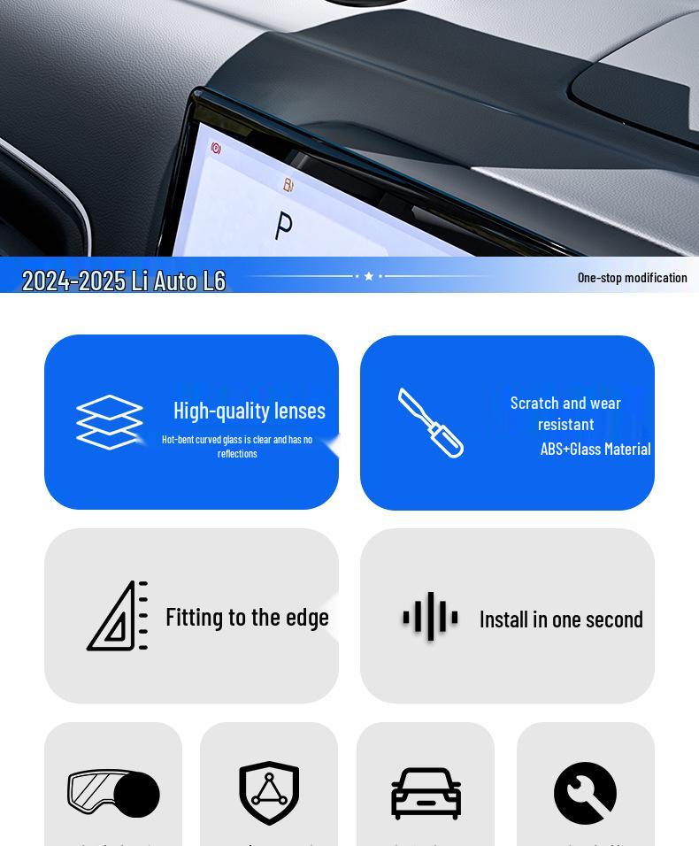 2024-2025 Li Auto L6 Dustproof HUD Cover: Dashboard Protective Interior Accessory