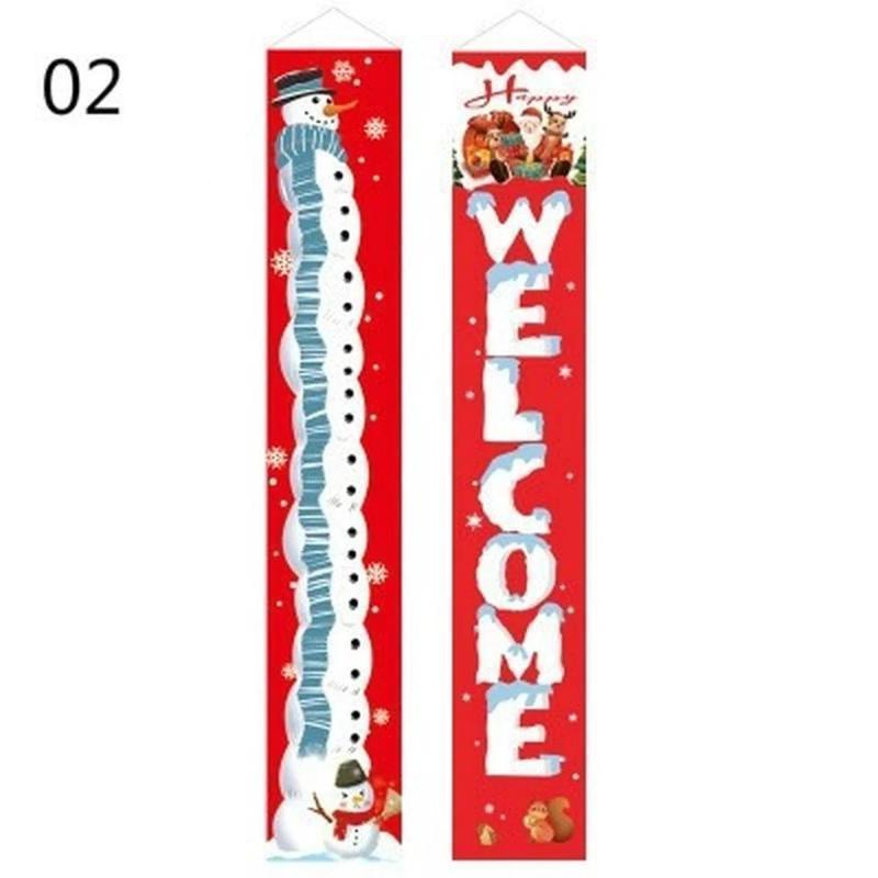 New Year Couplet Flag Christmas Door Curtain Couplet Outdoor Decoration Door Couplet Holiday Party Hanging Flag Wholesale