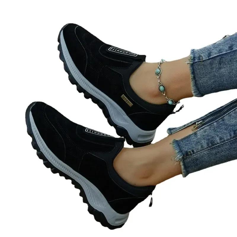 Fashion 2024 New  Autumn Men's Outdoor Casual Hiking Shoes Shallow Mouth Lightweight Slip-on Thick-soled Shoes Low-top Sports Shoes