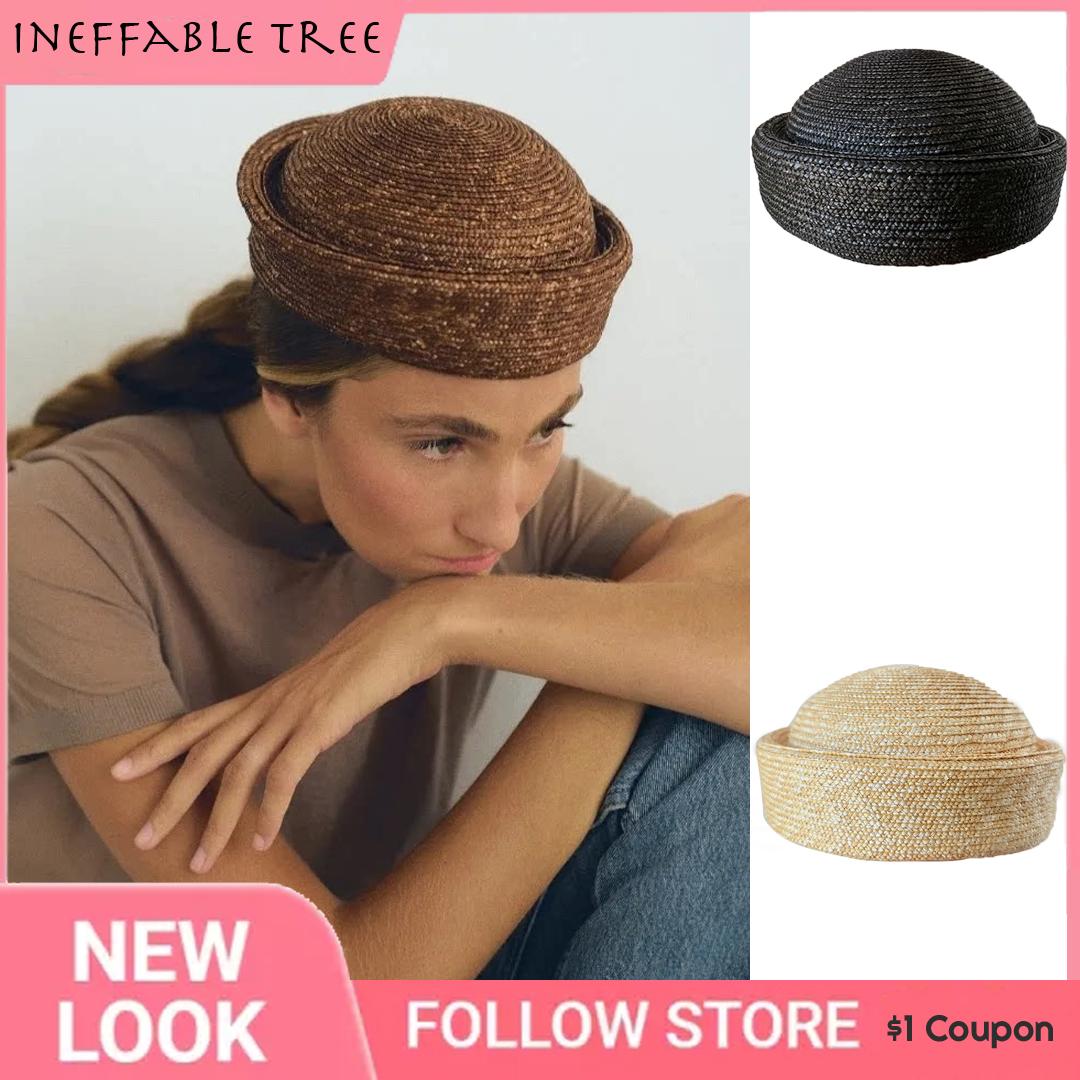 Garden Supplies My Women's Blogger Natural Round Raffia Straw Hats For Men French Summer Retro Beach Beret Sun Pillbox Sailor Hat Sombrero Para Mujer Cm