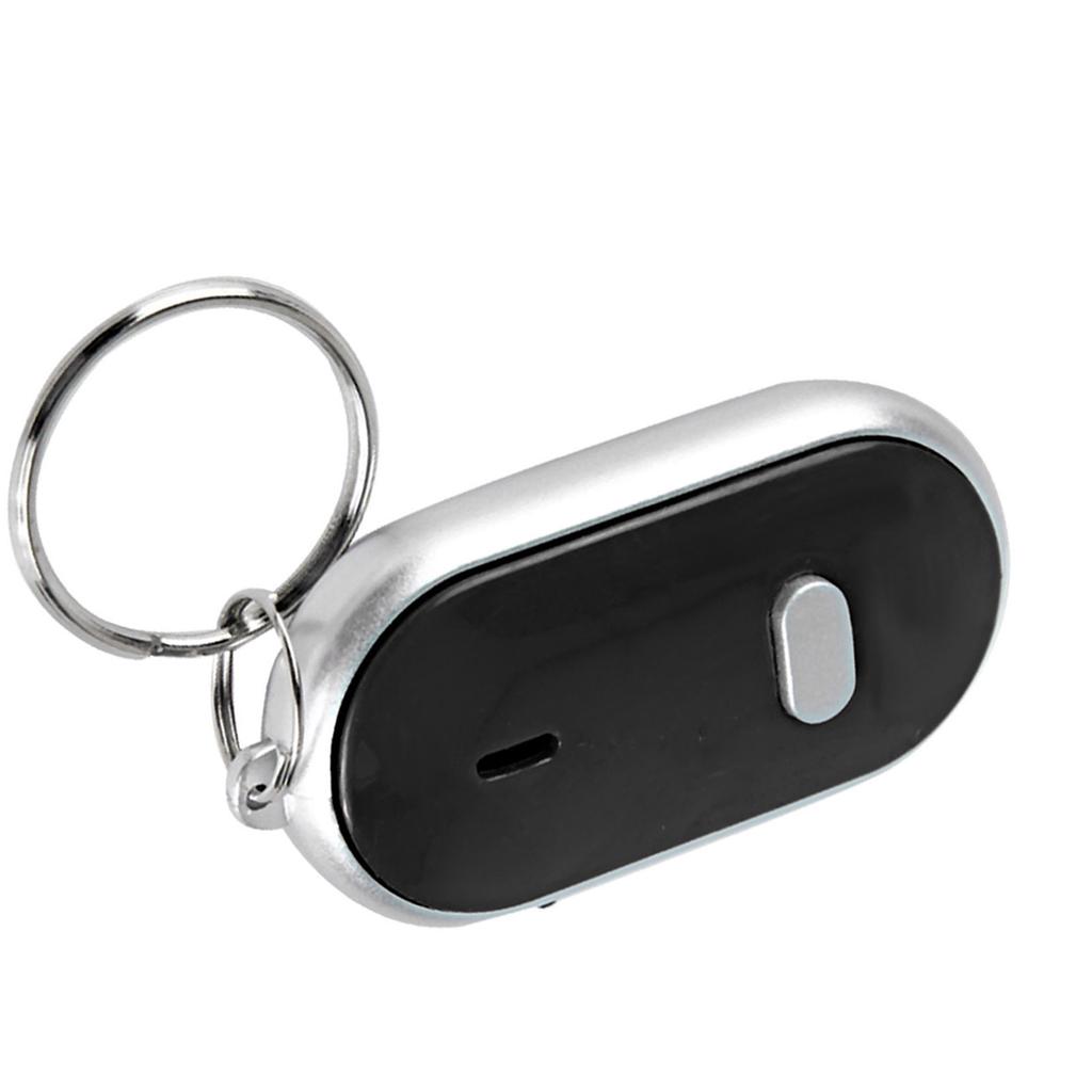 Sprachsteuerung Anti-Verlust-Gerät Whistle Key Finder Schlüsselanhänger Locator Tracer (Schwarz)