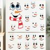 Christmas Snowman Face Sticker Self-Adhesive Cartoon Water Bottle Cup Window Wall Funny Decal