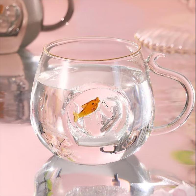 

Forbidden City Palace Cat & Fish Creative Glass Cup